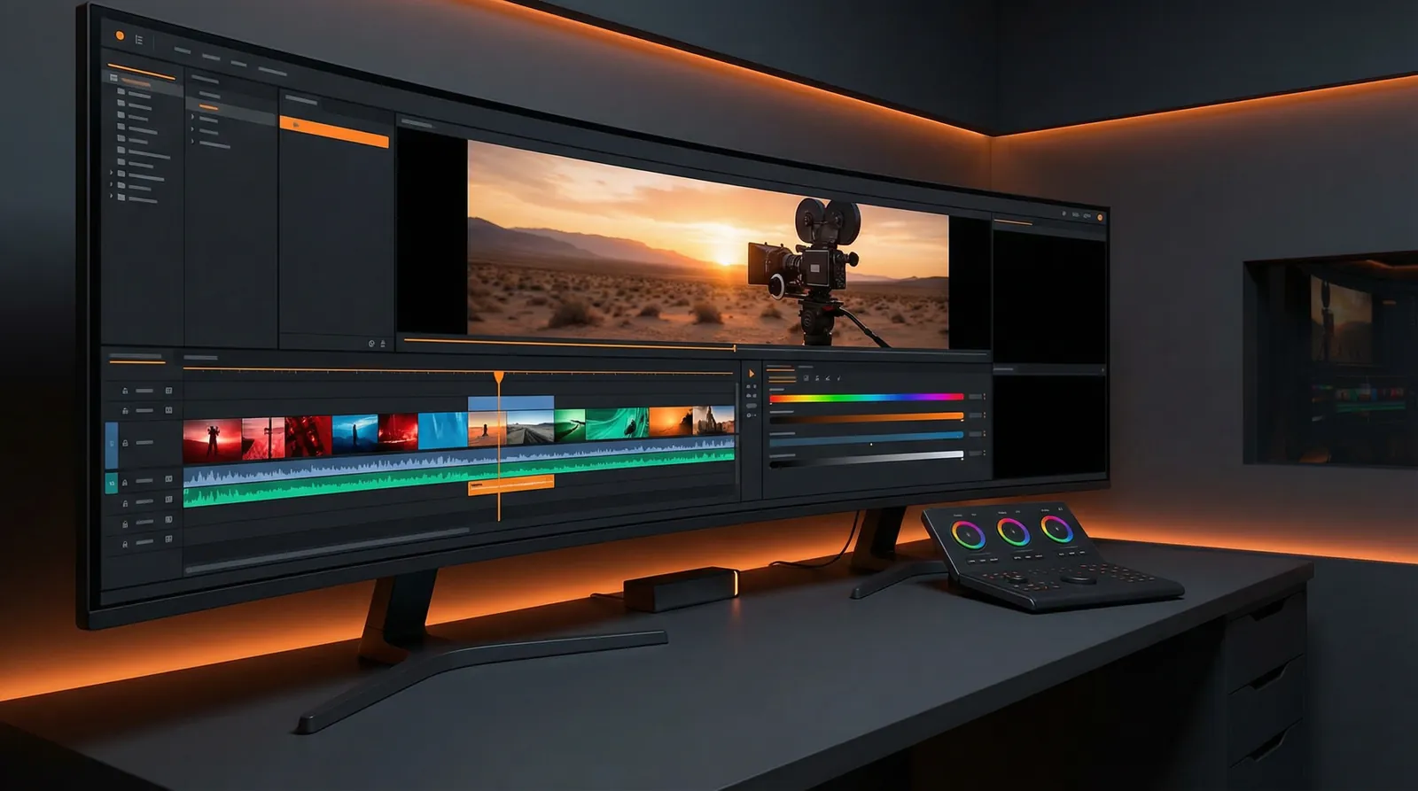 女上位 专业视频剪辑工作台界面